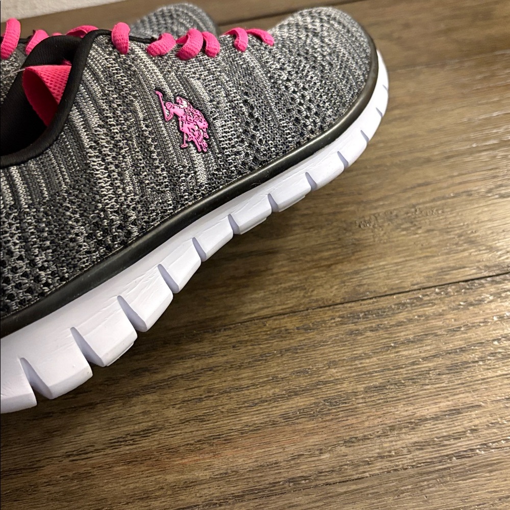 NIB [U.S. Polo Assn.] Iris Black/Grey/Fuchsia Athletic Comfort Sneakers Women’s - Picture 6 of 10